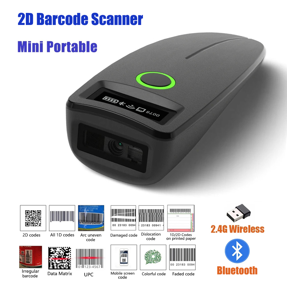 Barcode Scanner Wireless - 2D Barcode Scanner W7 Mini Wireless
