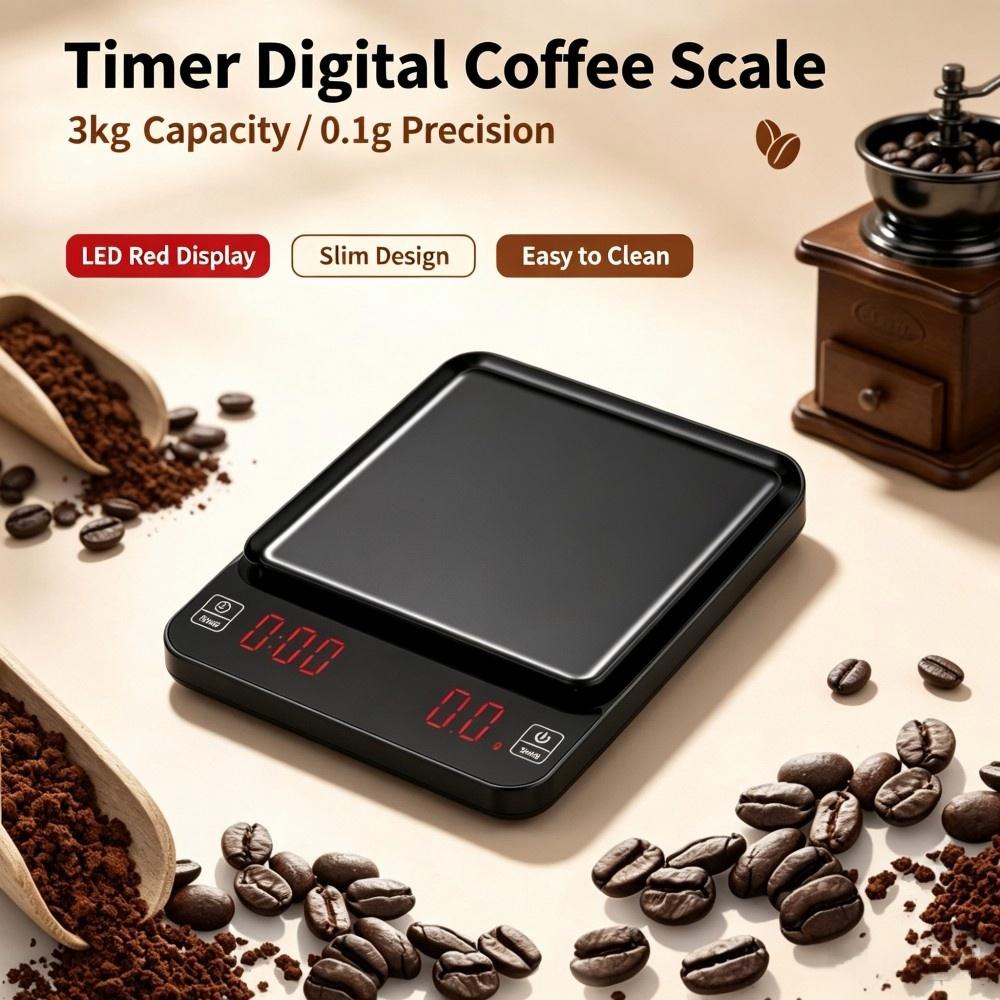 Electronics For Home - 3kg/0.1g High Precision Digital Coffee Scale,