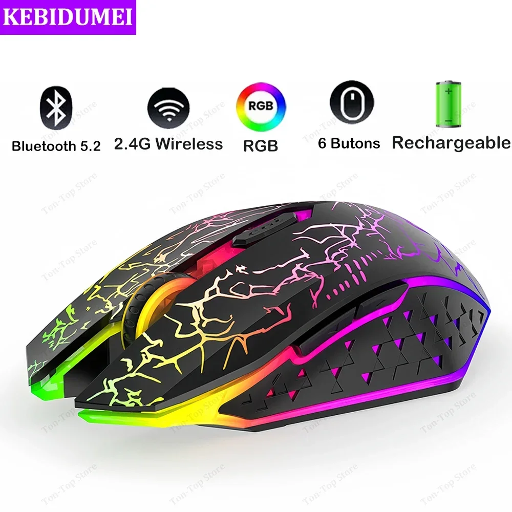 Auto Mouse Mover - Bluetooth 5.2 Mouse RGB 2.4G Wireless