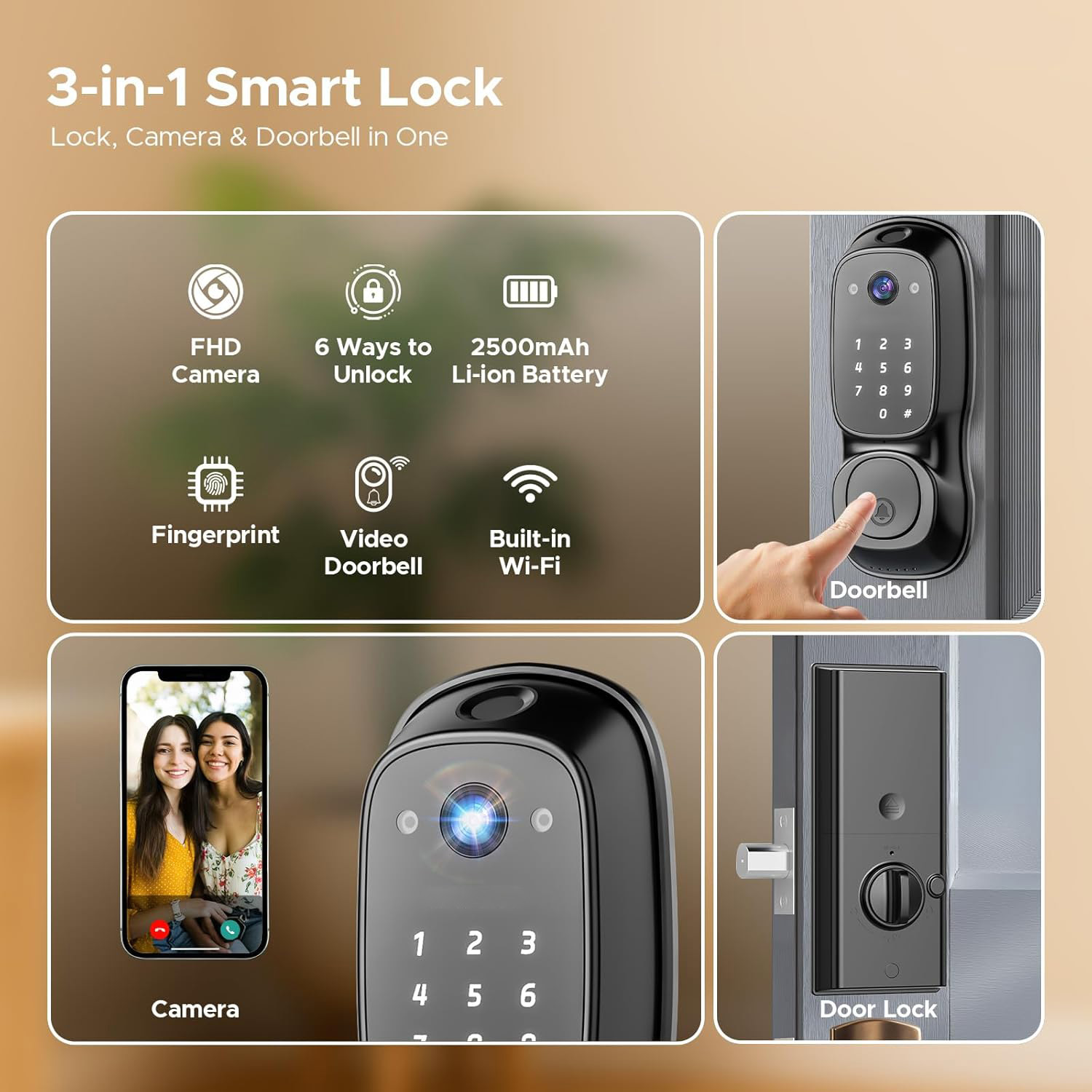 Tuya Wifi Smart Door Lock ‎Cam - Electronics & Gadgets Icon review and price