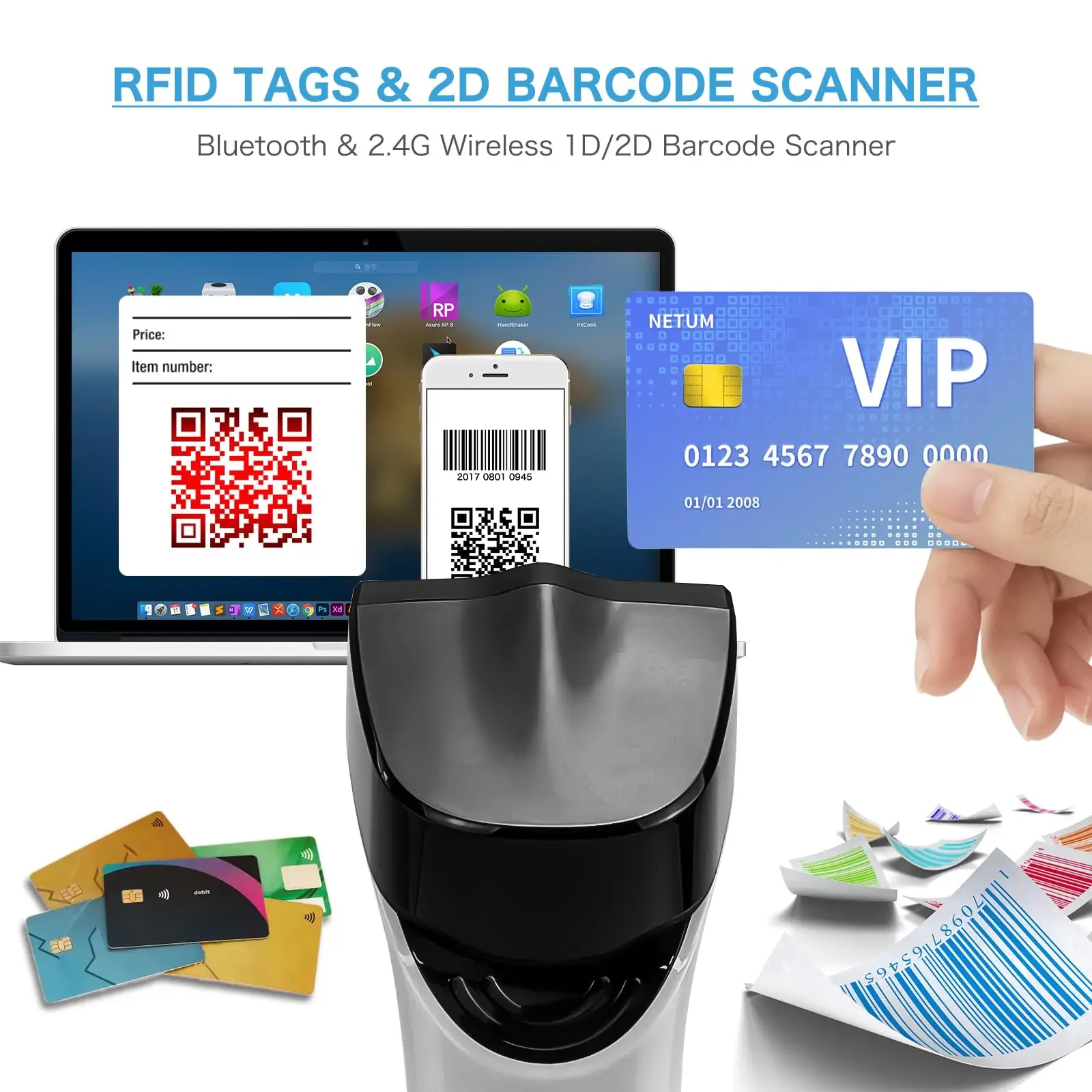 NETUM DS8100 Blue Tooth 13.56M - Barcode Scanner Wireless review and price