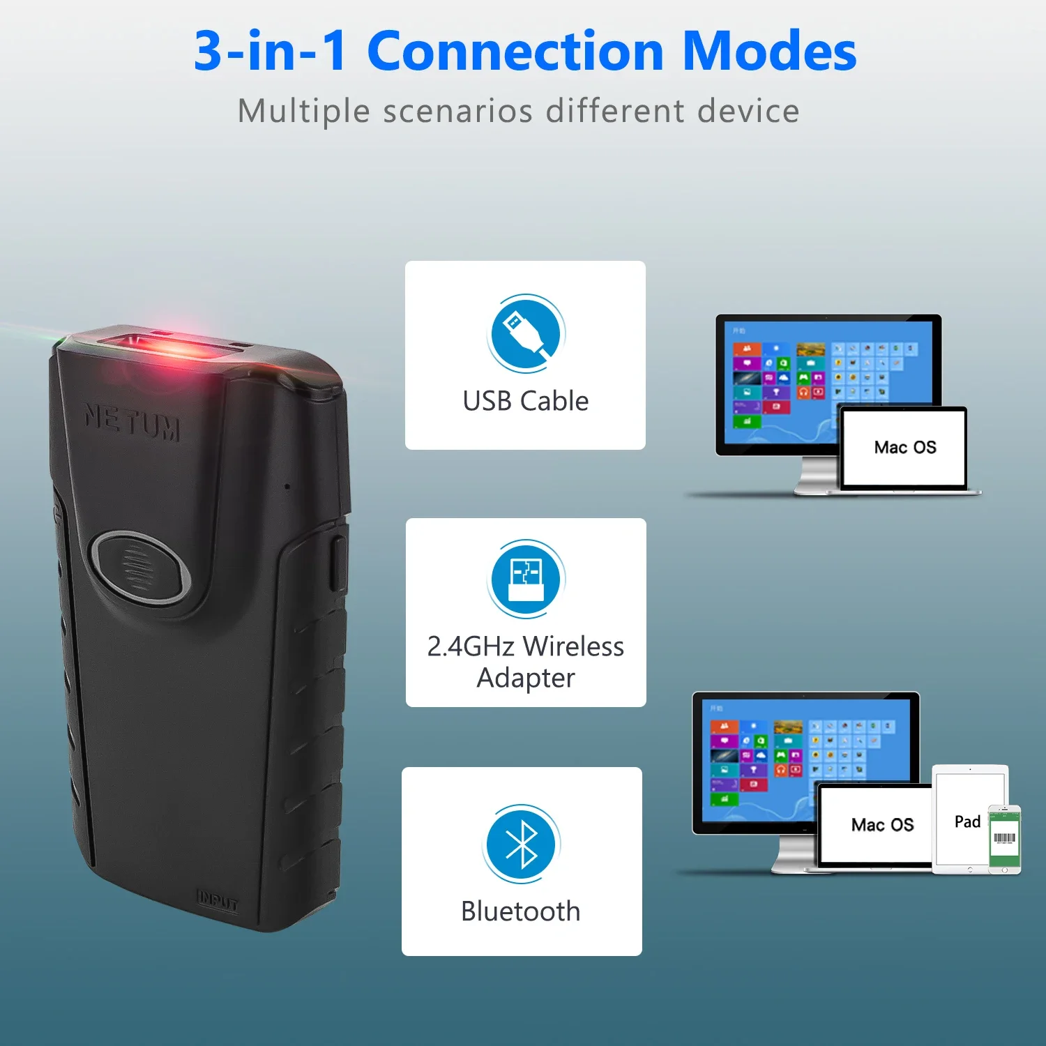 Netum E800 QR Code Reader Phon - Barcode Scanner Wireless review and price